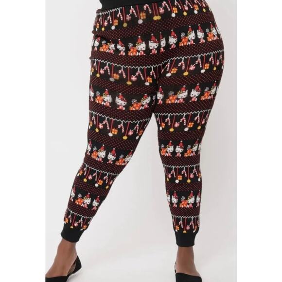 Unique Vintage Hello Kitty Knit Sweater Jogger Pants Christmas Theme S 4 NWOT - Picture 3 of 5
